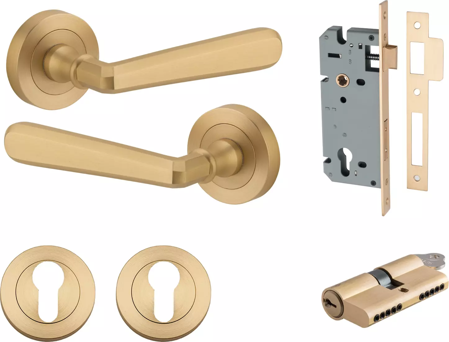 Copenhagen Lever - Round Rose Entrance Set - Key / Key - BB