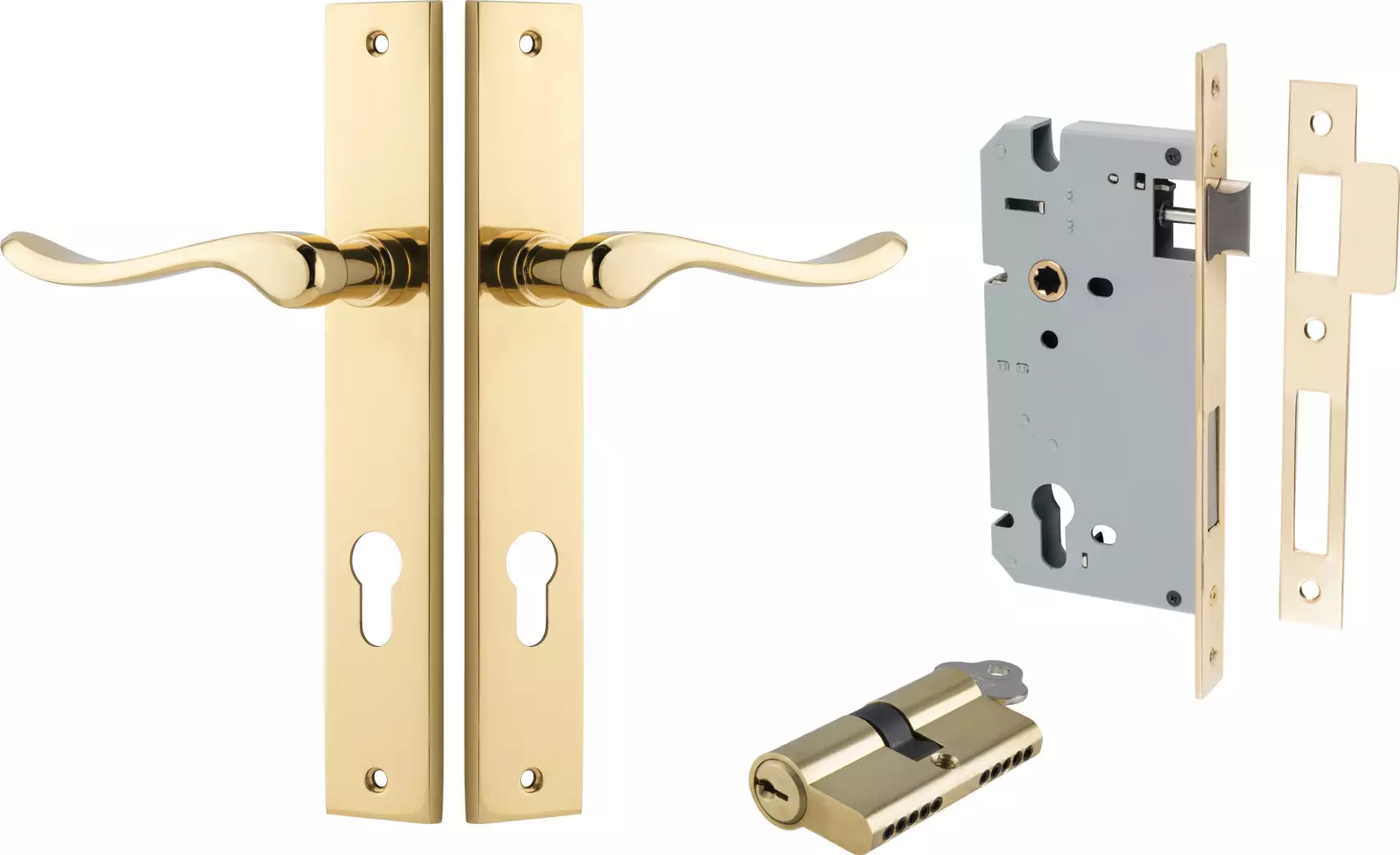 Stirling Lever - Rectangular Entrance Set - Key / Key - PB