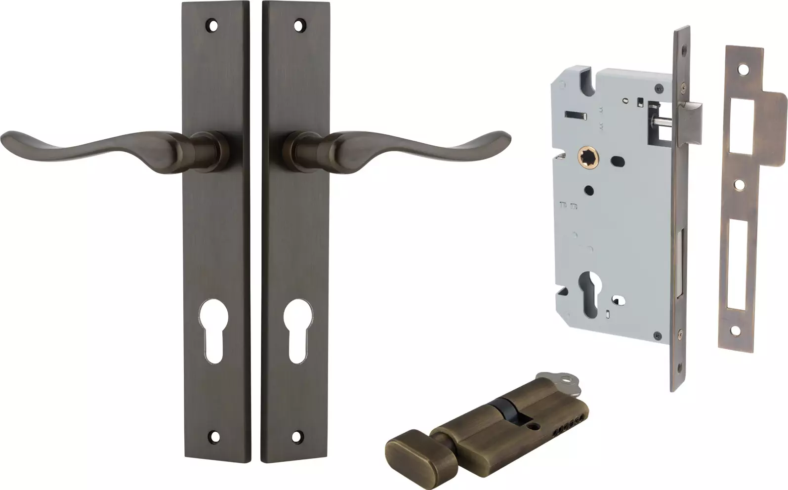 Stirling Lever - Rectangular Entrance Set - Key / Turn - SB