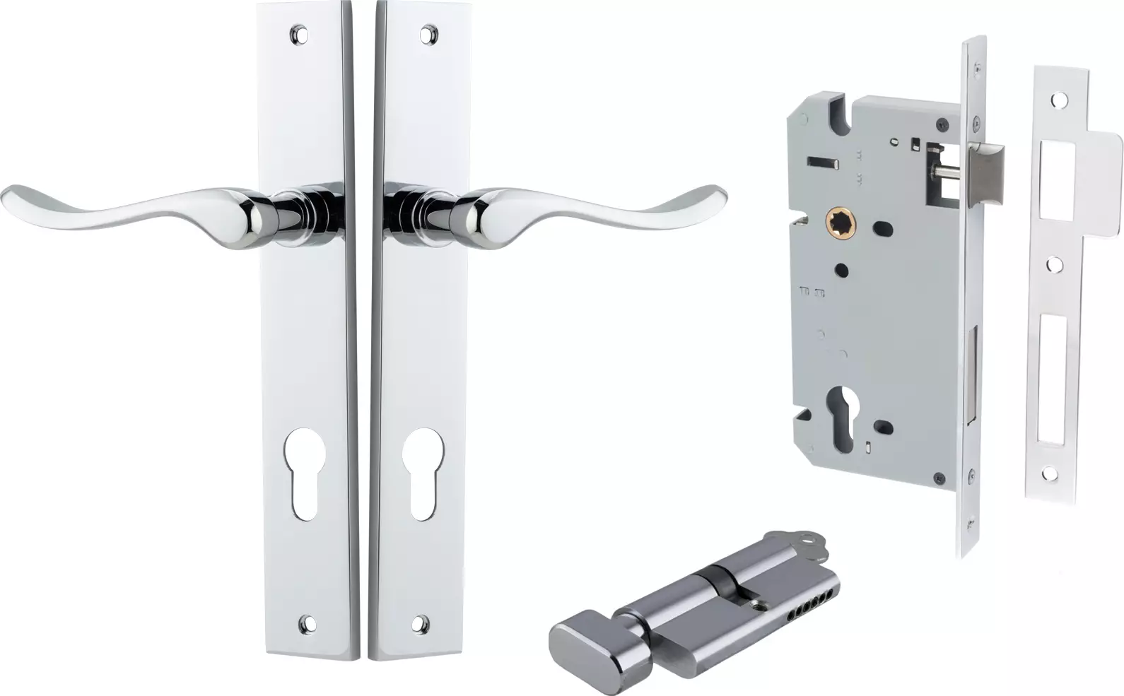 Stirling Lever - Rectangular Entrance Set - Key / Turn - CP