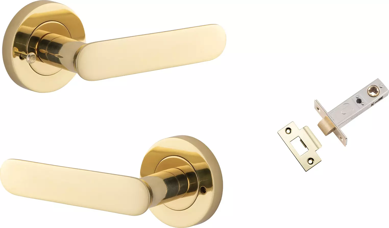 Bronte Lever - Round Rose Integrated Privacy Set - PB