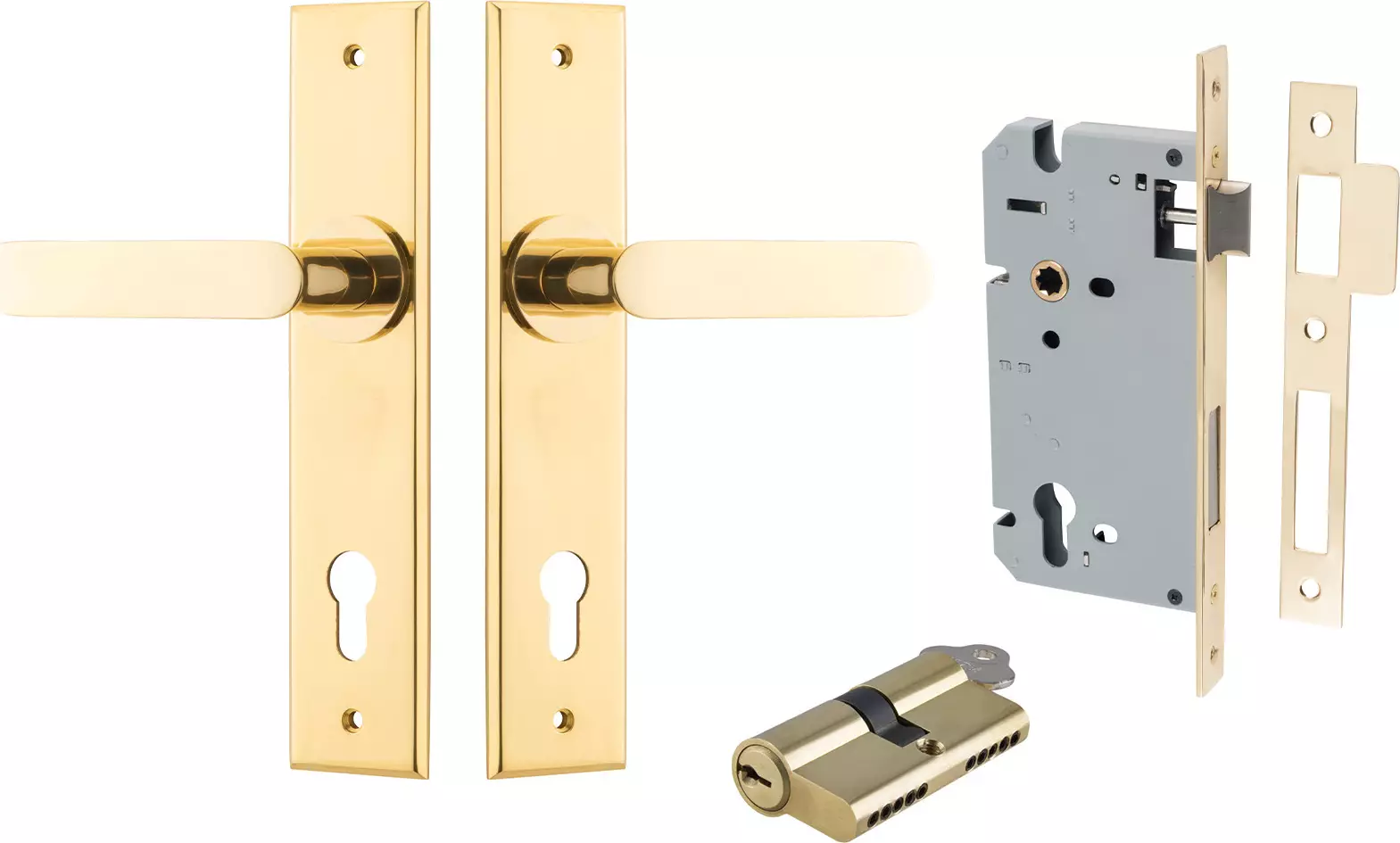 Bronte Lever - Chamfered Entrance Set - Key / Key - PB