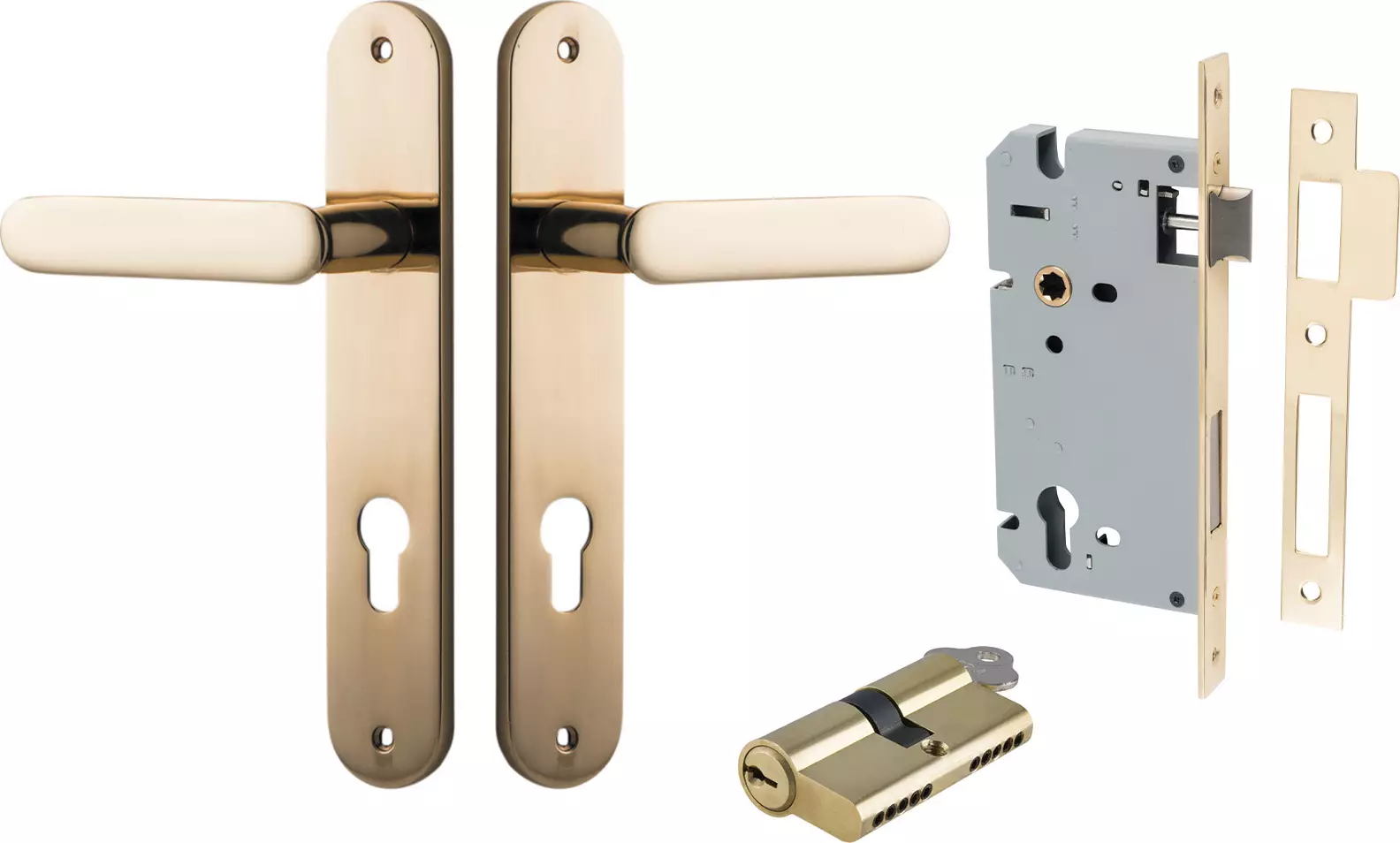 Bronte Lever - Oval Entrance Set - Key / Key - PB