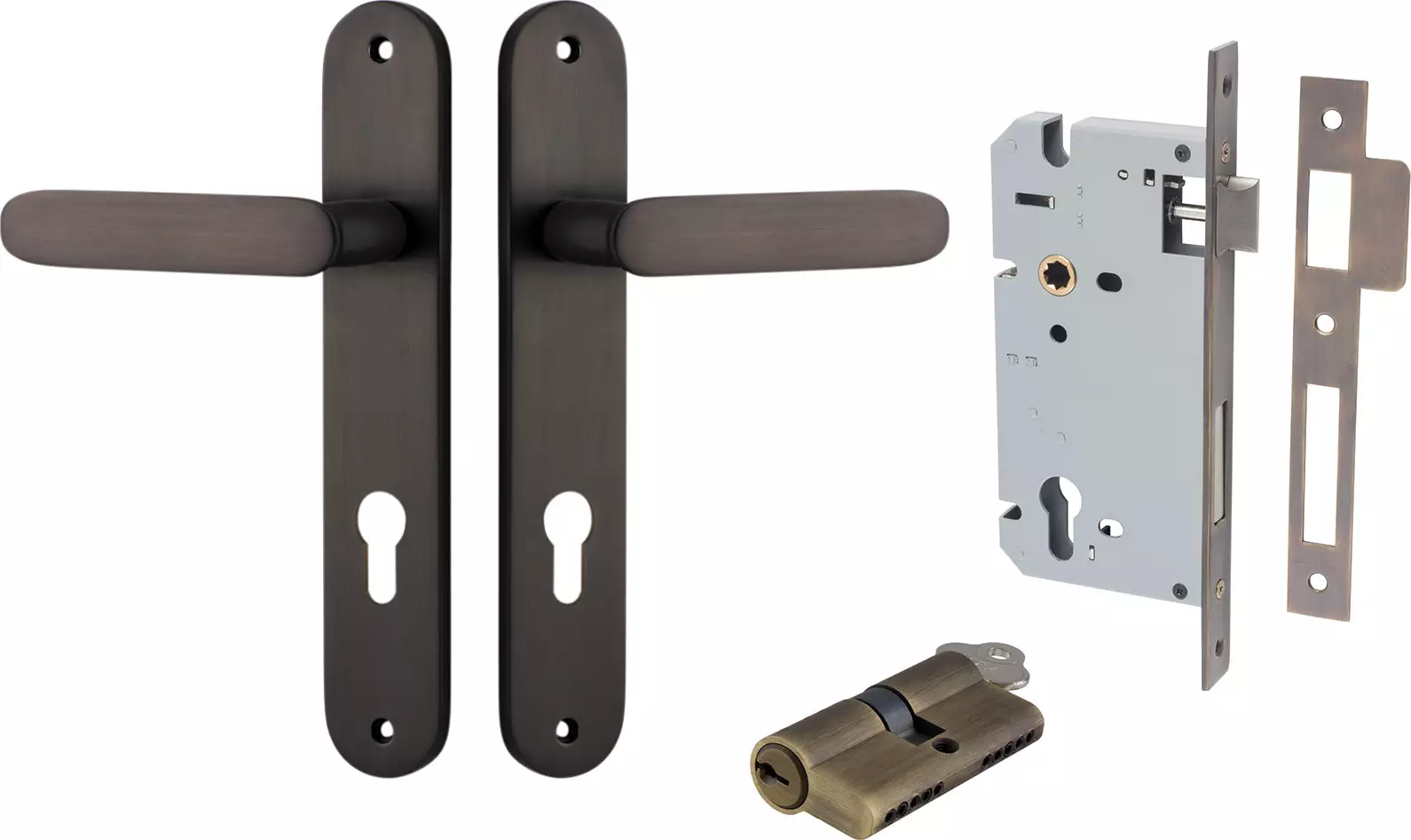 Bronte Lever - Oval Entrance Set - Key / Key - SB