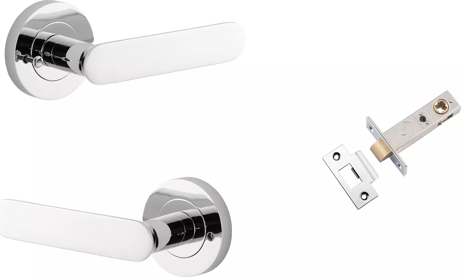 Bronte Lever - Round Rose Integrated Privacy Set - CP