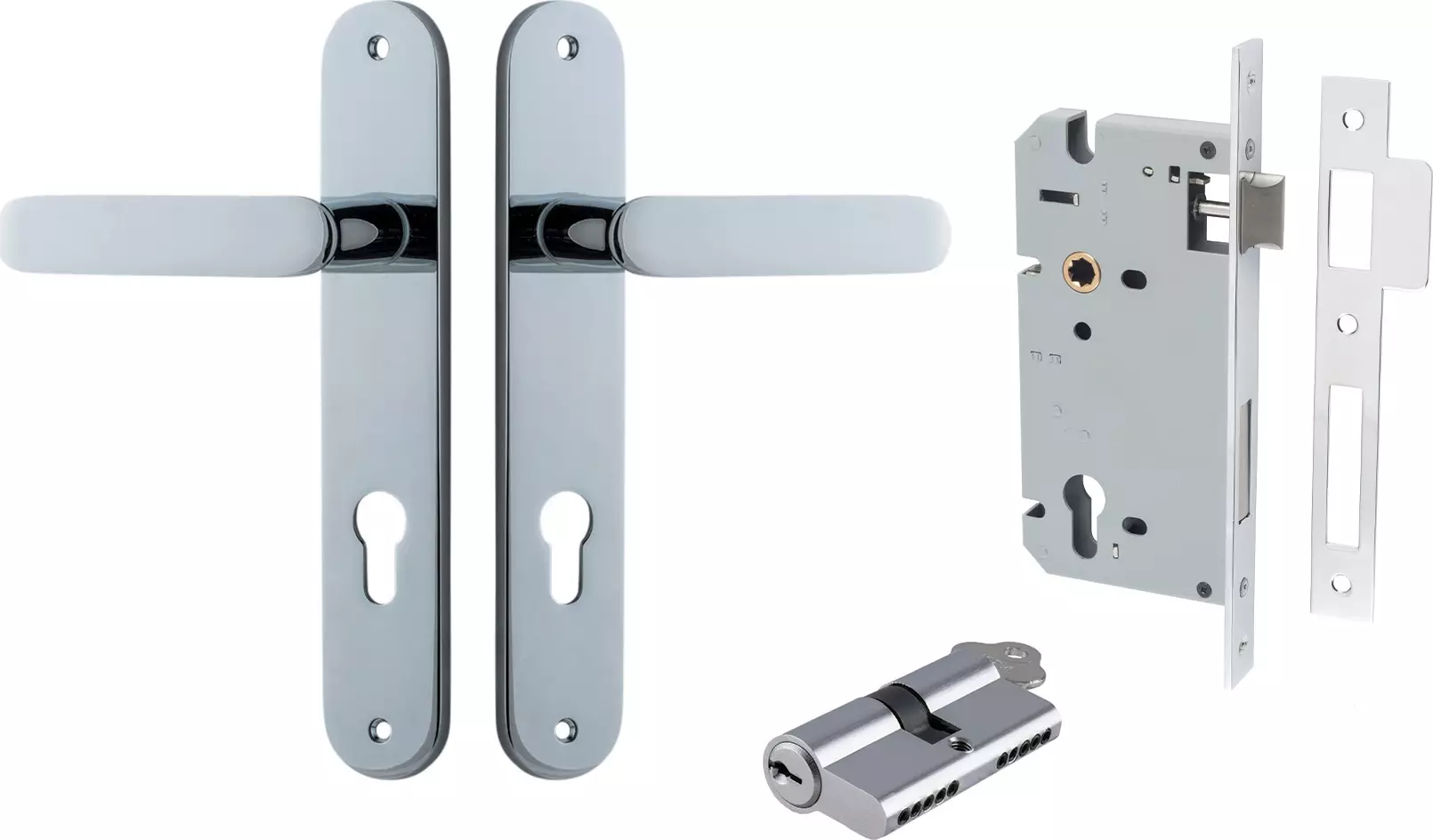 Bronte Lever - Oval Entrance Set - Key / Key - CP