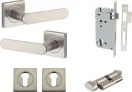 Bronte Lever - Square Rose Entrance Set - Key / Turn - SN