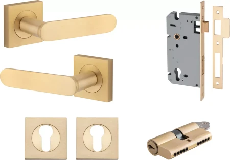 Bronte Lever - Square Rose Entrance Set - Key / Key - BB