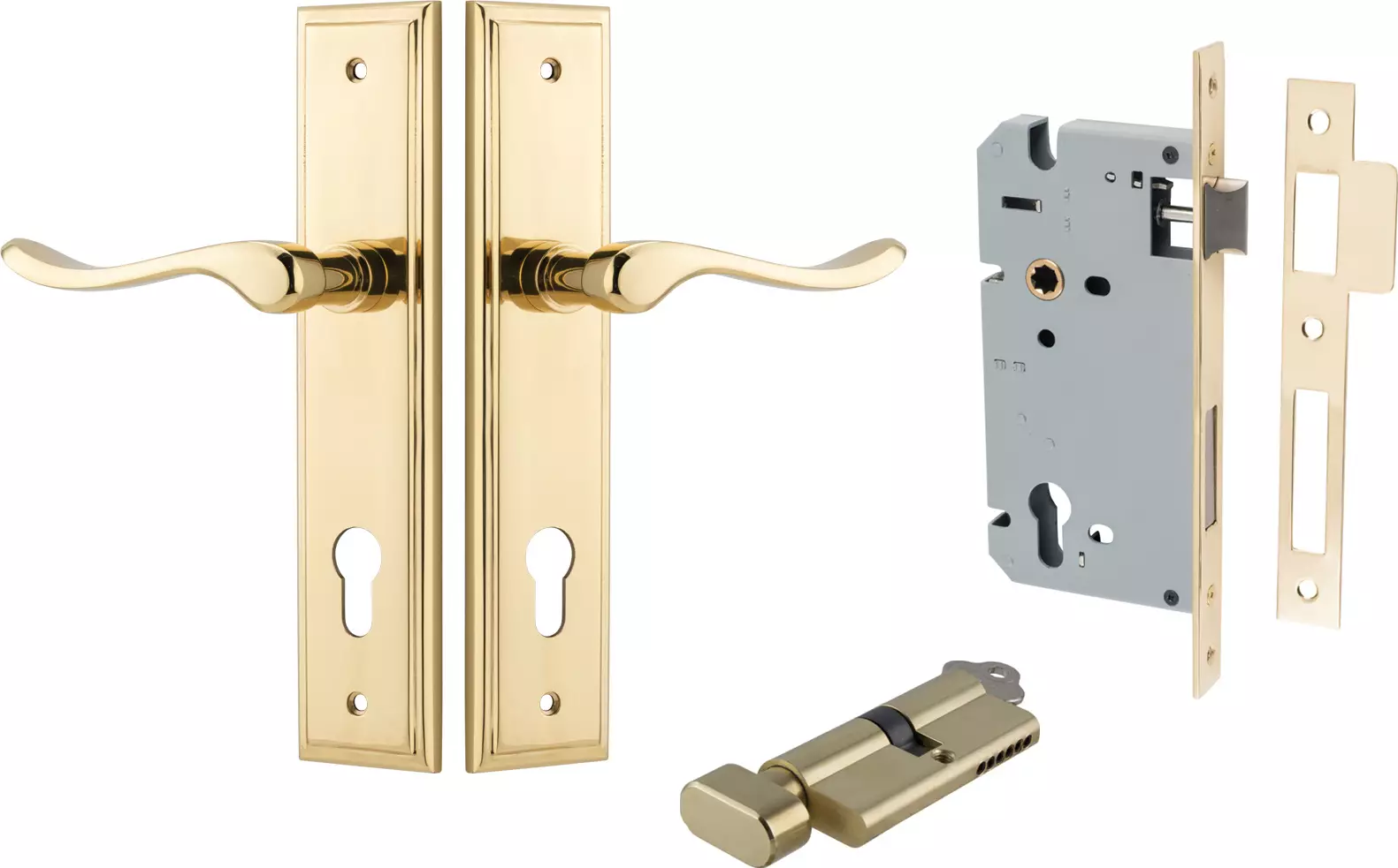 Stirling Lever - Stepped Entrance Set - Key / Turn - PB