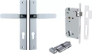 Bronte Lever - Rectangular Entrance Set - Key / Turn - CP