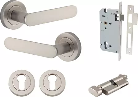 Bronte Lever - Round Rose Entrance Set - Key / Turn - SN