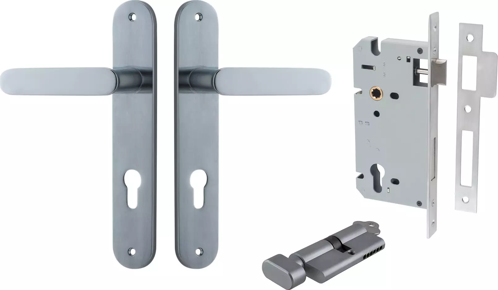 Bronte Lever - Oval Entrance Set - Key / Turn - SC
