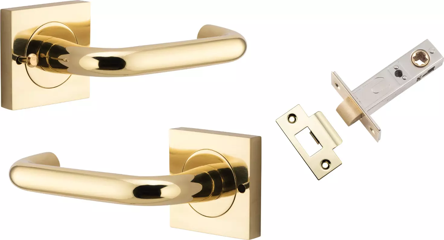 Oslo Lever - Square Rose Integrated Privacy Set - PB