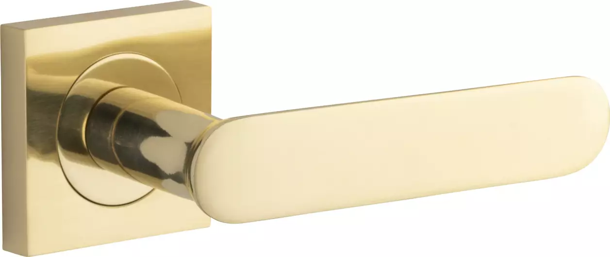 Bronte Lever - Square Rose Handle Set - PB
