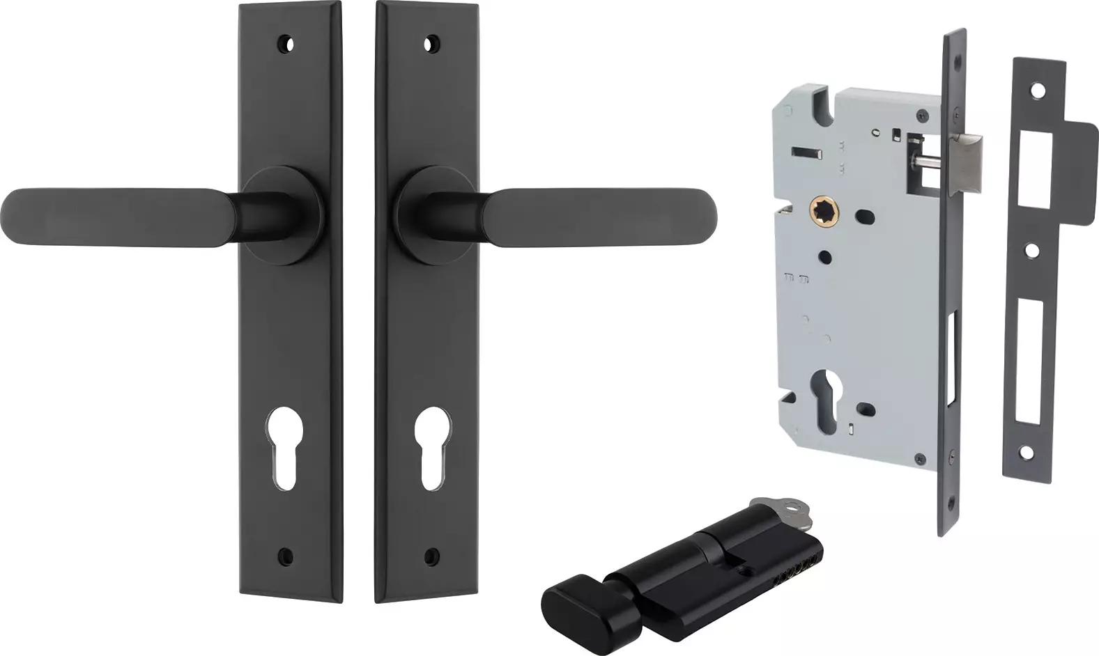Bronte Lever - Chamfered Entrance Set - Key / Turn - MB