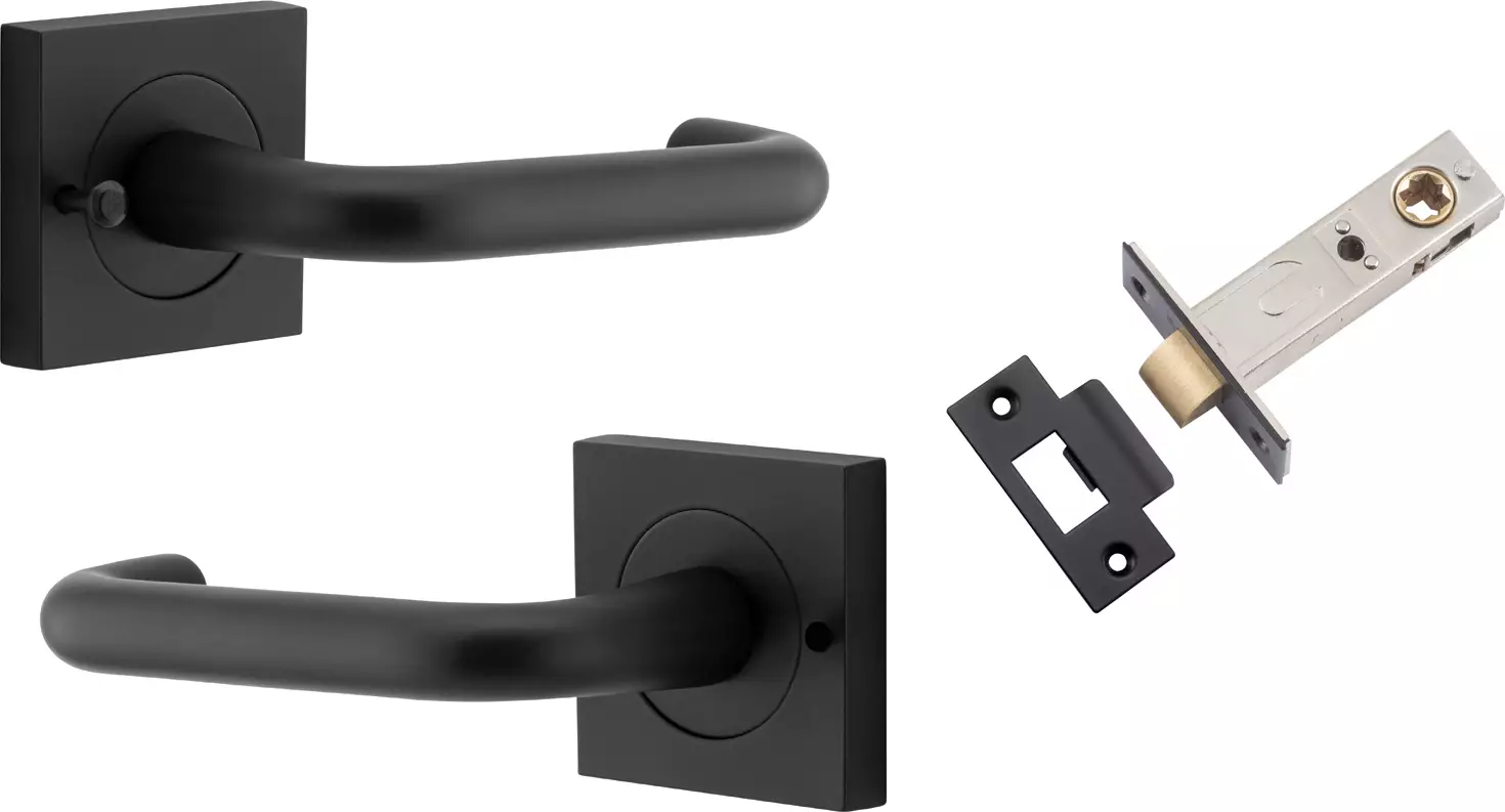 Oslo Lever - Square Rose Integrated Privacy Set - MB