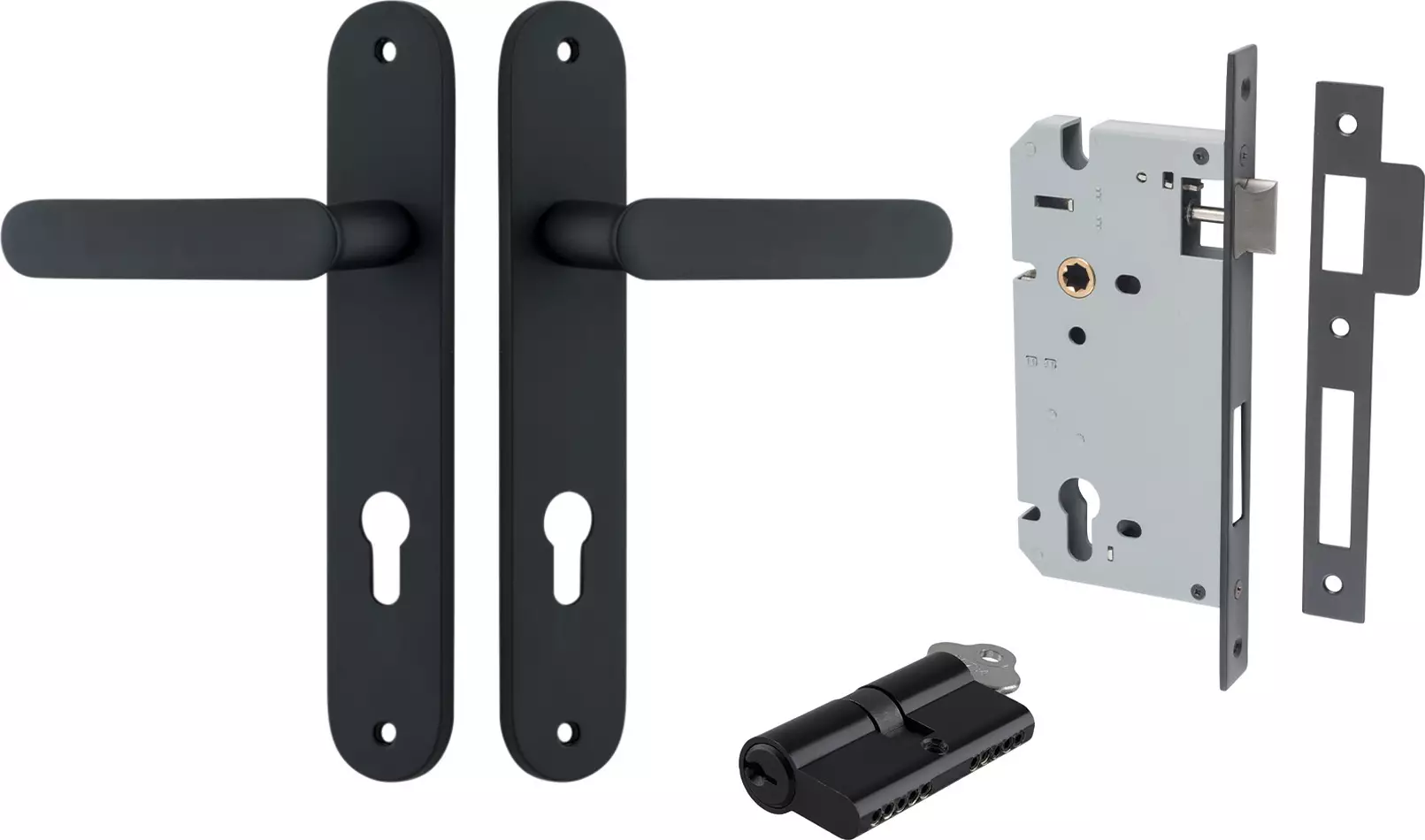 Bronte Lever - Oval Entrance Set - Key / Key - MB