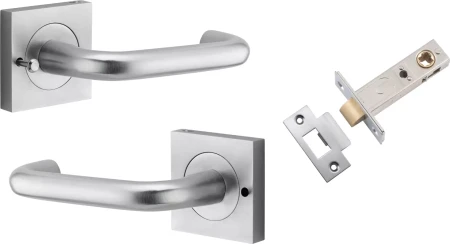 Oslo Lever - Square Rose Integrated Privacy Set - SC