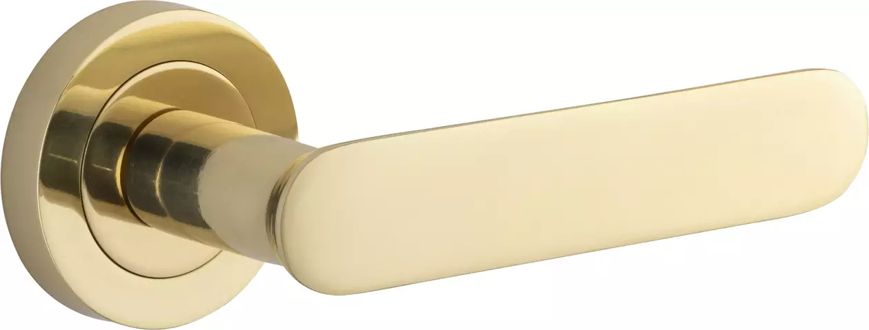 Bronte Lever - Round Rose Handle Set - PB