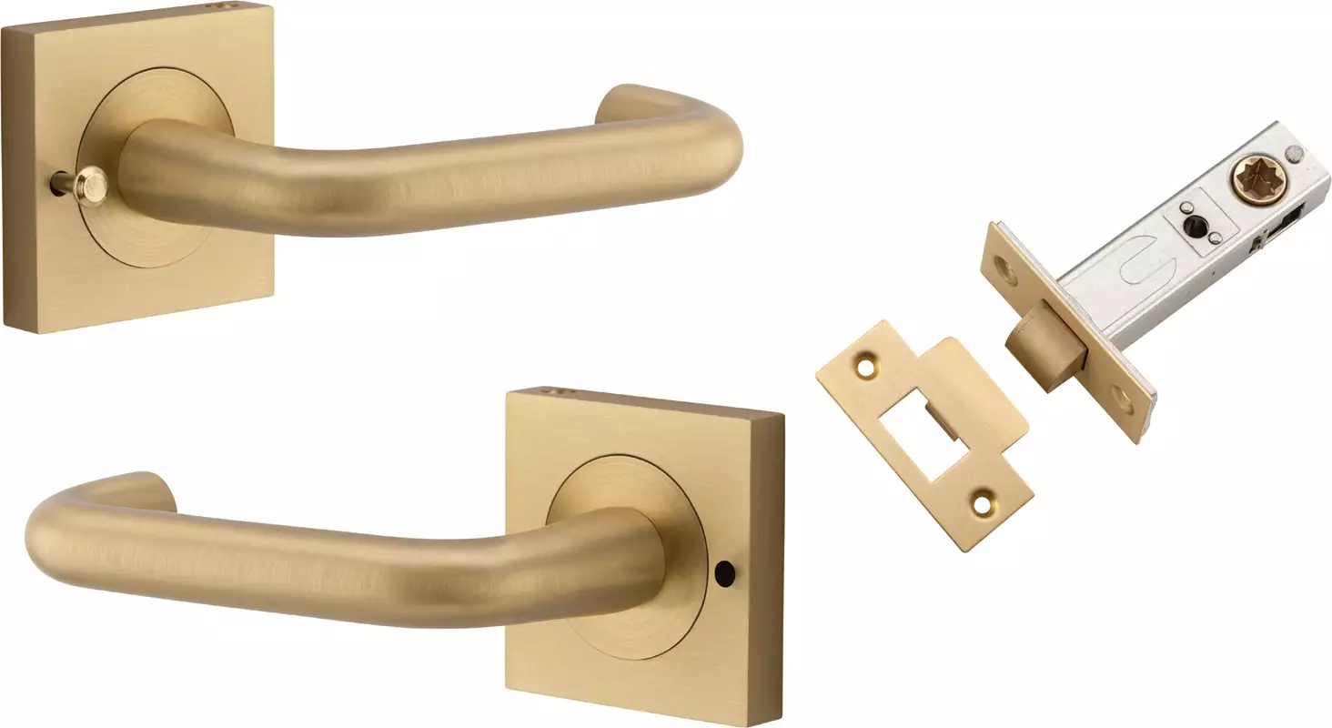 Oslo Lever - Square Rose Integrated Privacy Set - BB