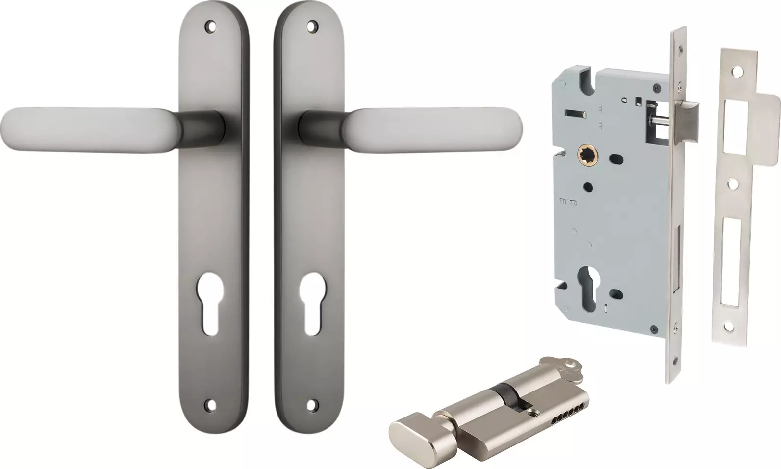 Bronte Lever - Oval Entrance Set - Key / Turn - SN