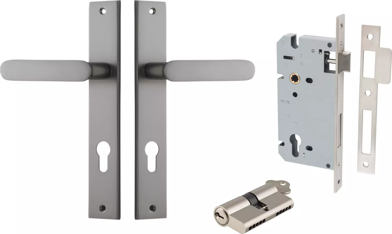 Bronte Lever - Rectangular Entrance Set - Key / Key - SN