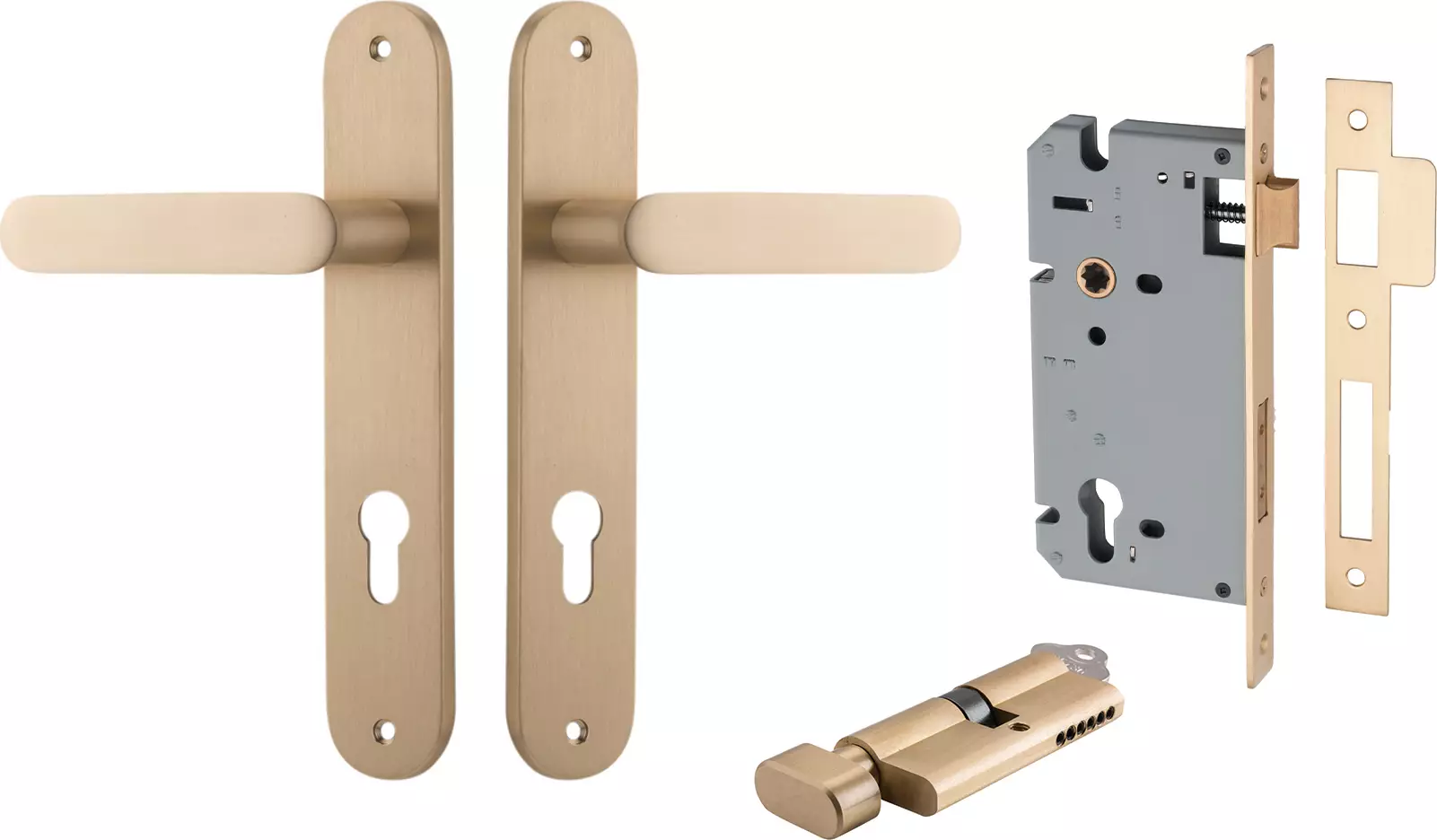 Bronte Lever - Oval Entrance Set - Key / Turn - BB