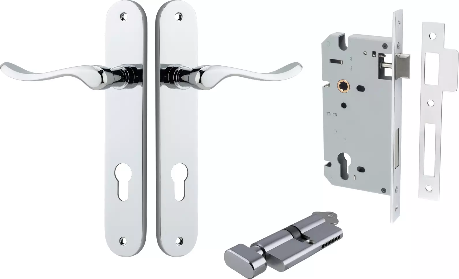 Stirling Lever - Oval Entrance Set - Key / Turn - CP