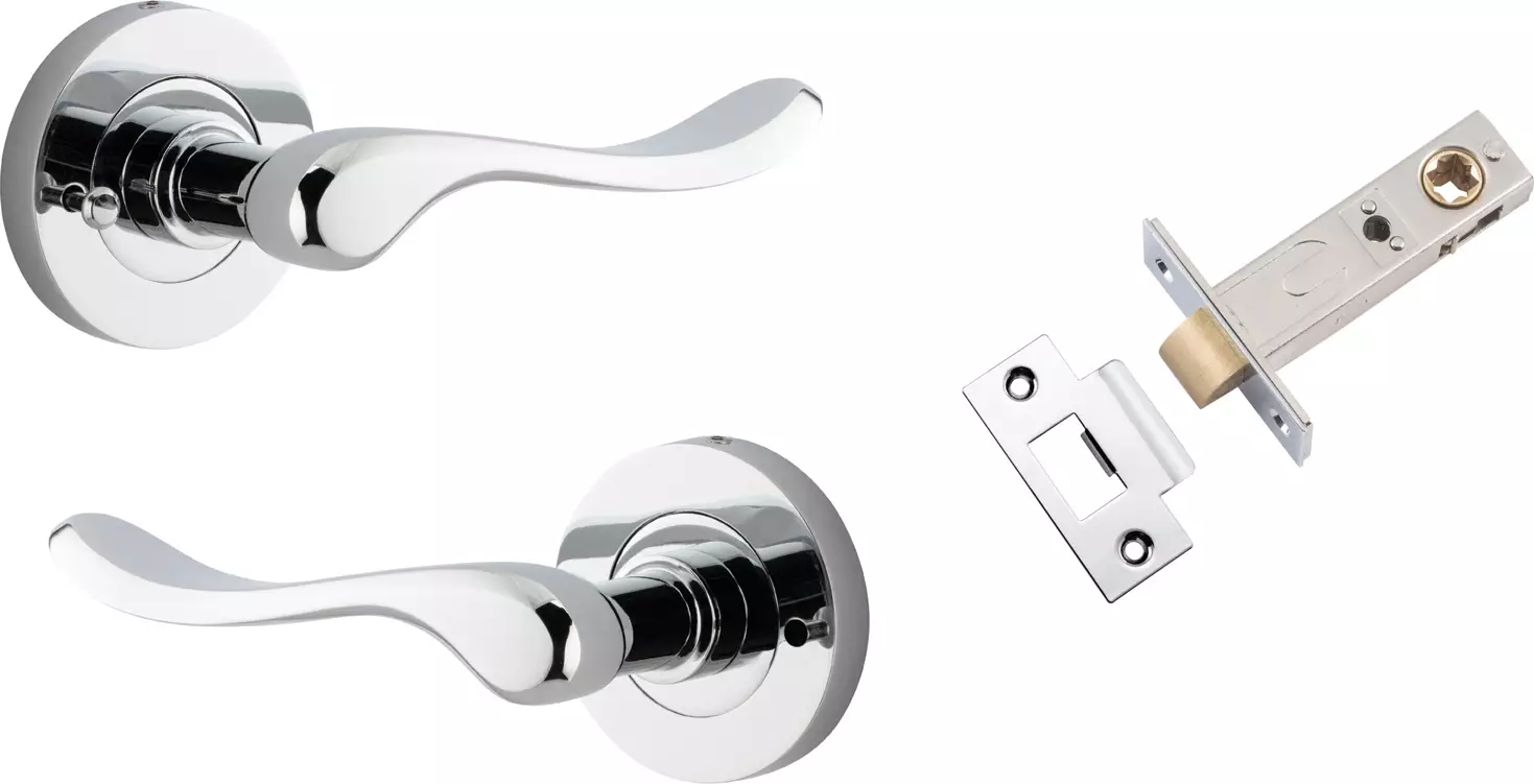 Stirling Lever - Round Rose Integrated Privacy Set - CP