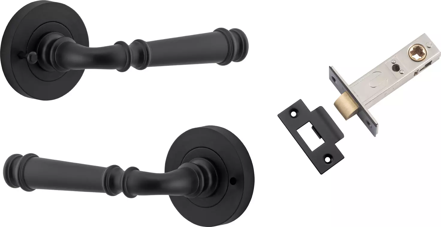 Verona Lever - Round Rose Integrated Privacy Set - MB