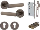 Osaka Lever - Round Rose Entrance Set - Key / Key - SB