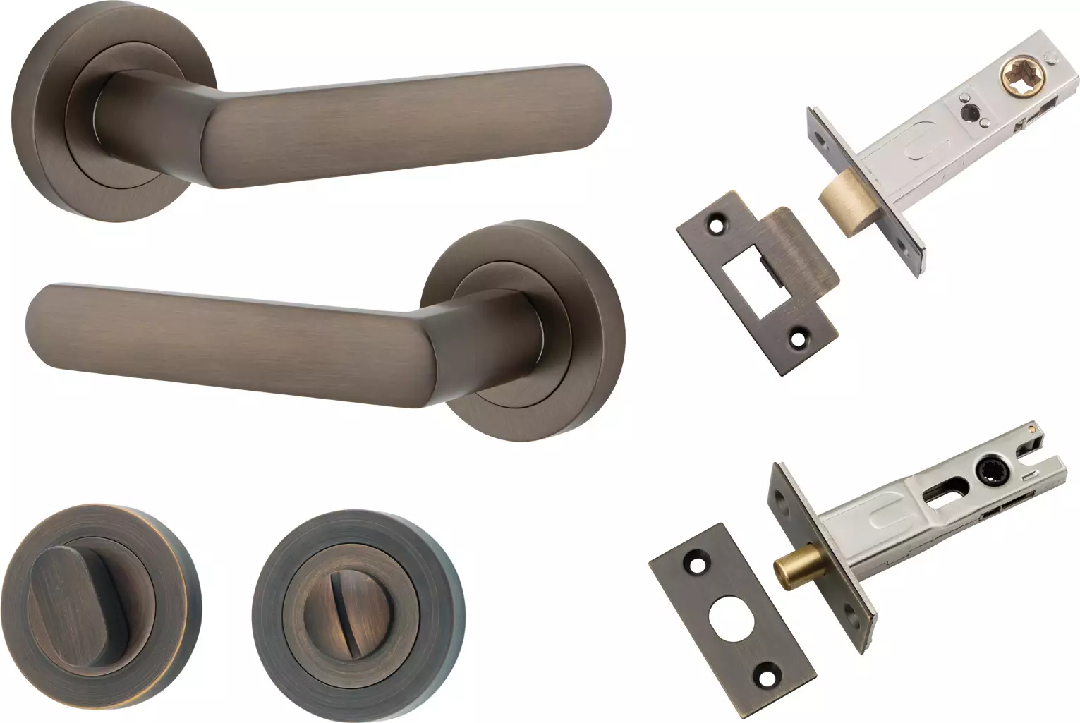 Osaka Lever - Round Rose Privacy Set - SB