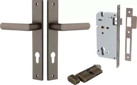 Osaka Lever - Rectangular Entrance Set - Key / Turn - SB