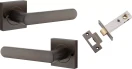 Osaka Lever - Square Rose Integrated Privacy Set - SB