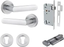 Osaka Lever - Round Rose Entrance Set - Key / Turn - SC