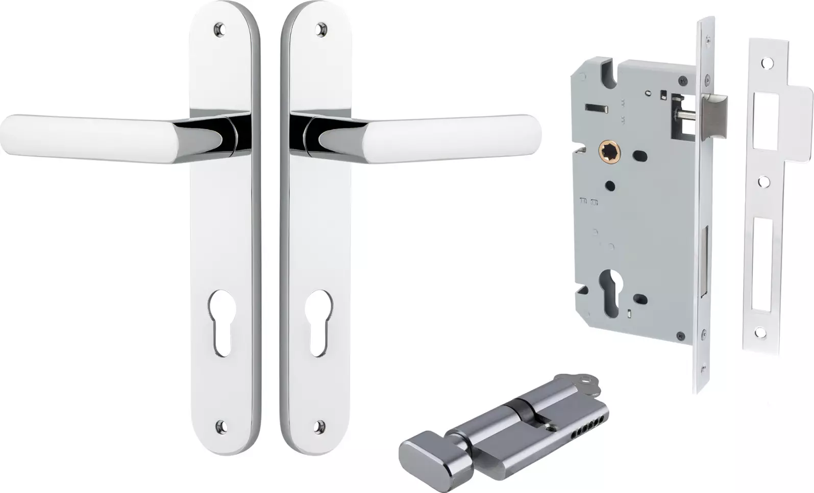 Osaka Lever - Oval Entrance Set - Key / Turn - CP