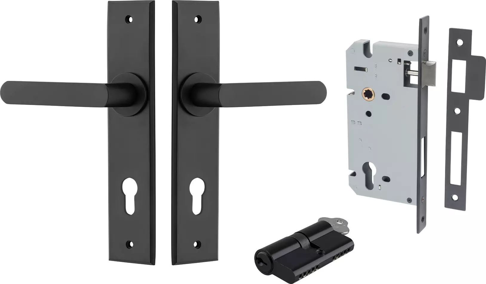 Osaka Lever - Chamfered Entrance Set - Key / Key - MB