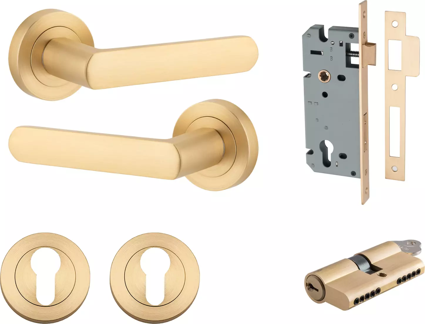 Osaka Lever - Round Rose Entrance Set - Key / Key - BB