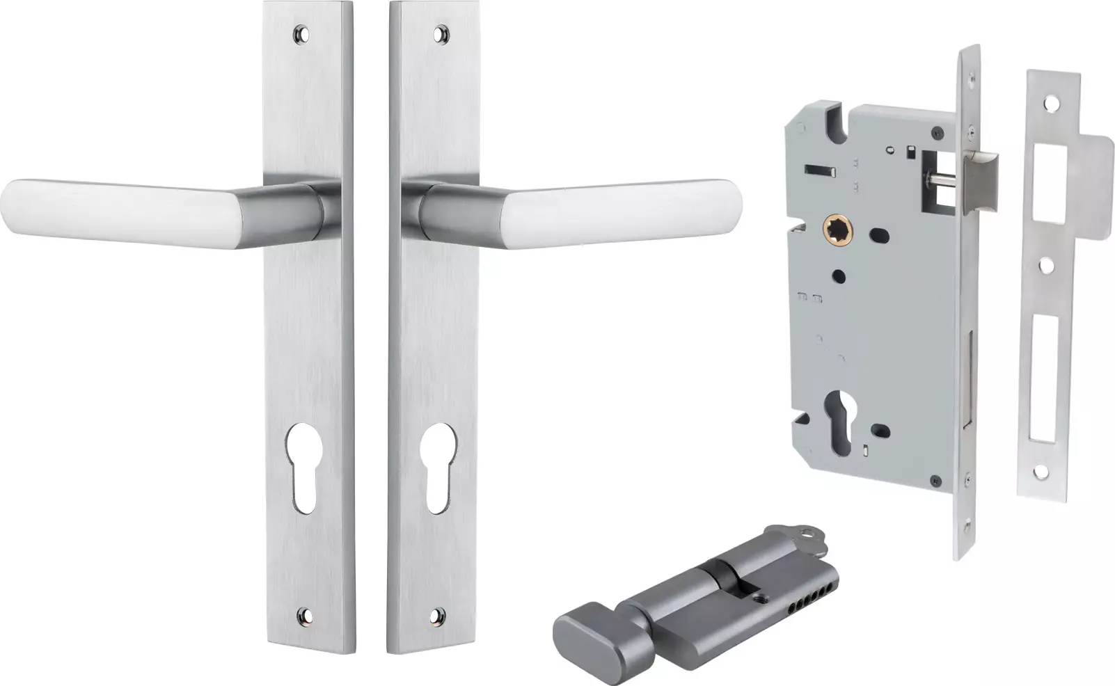 Osaka Lever - Rectangular Entrance Set - Key / Turn - SC