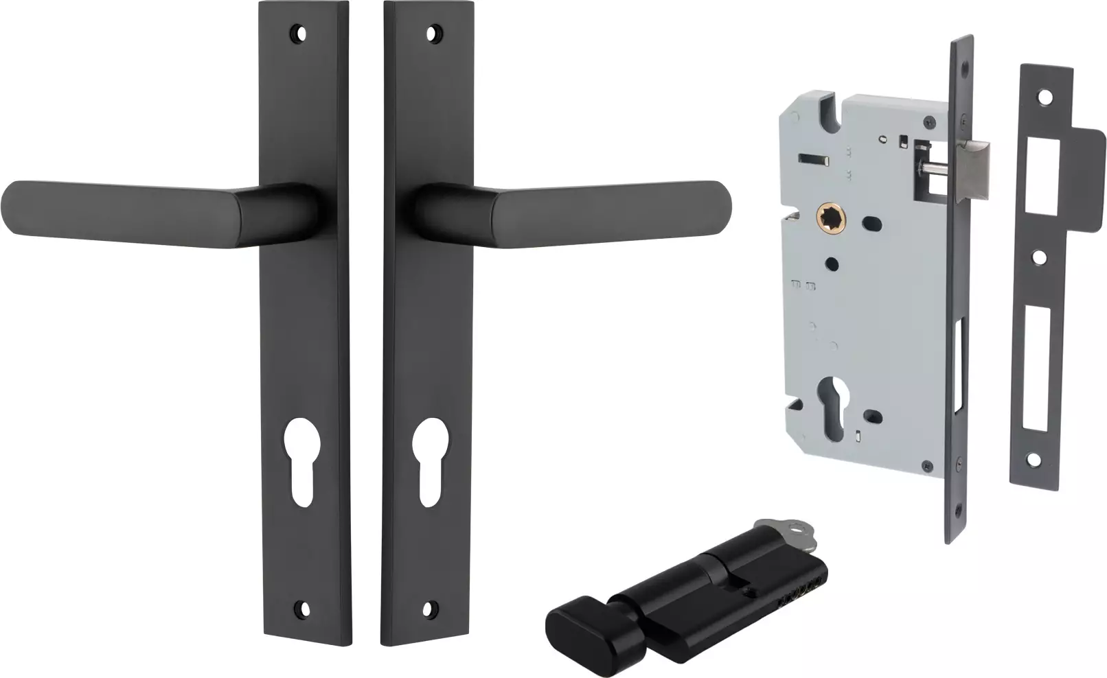 Osaka Lever - Rectangular Entrance Set - Key / Turn - MB
