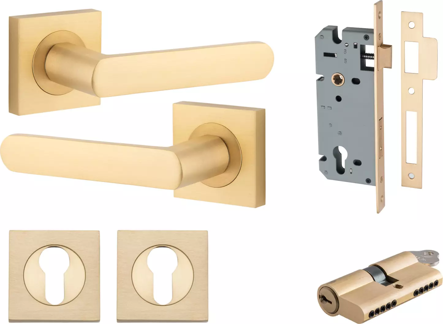 Osaka Lever - Square Rose Entrance Set - Key / Key - BB