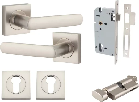 Osaka Lever - Square Rose Entrance Set - Key / Turn - SN
