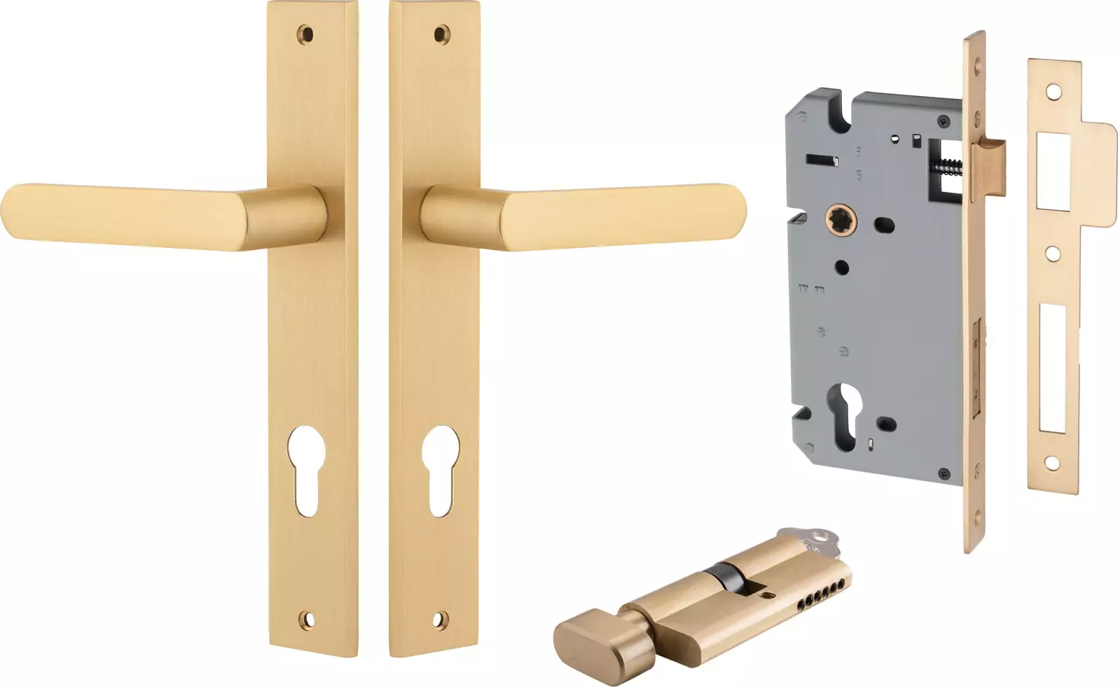 Osaka Lever - Rectangular Entrance Set - Key / Turn - BB