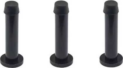 85mm Doorstop Concealed Skirting Fix 3pk - BLK