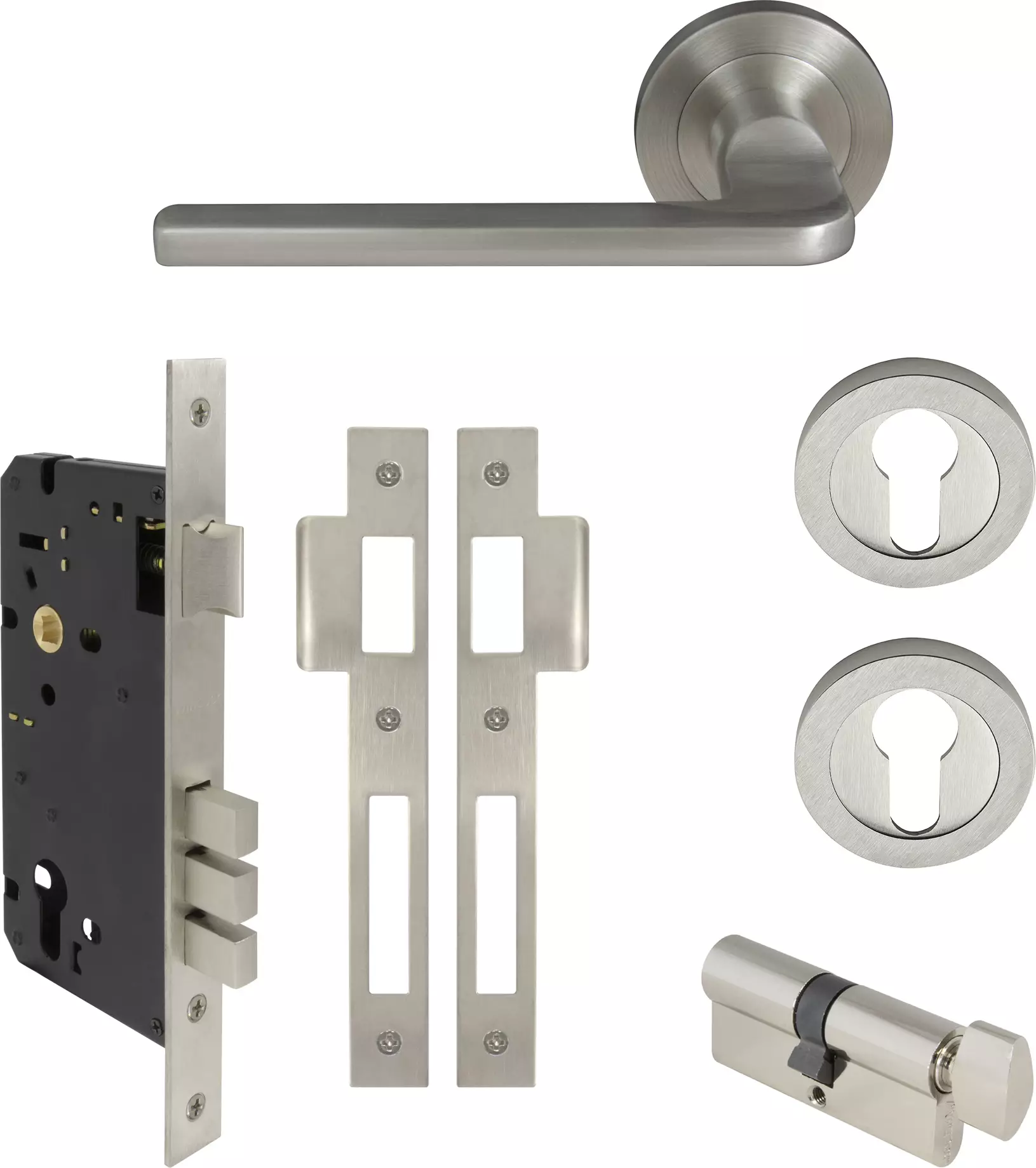 Chalet Round Rose Entrance Set - E85 - BN