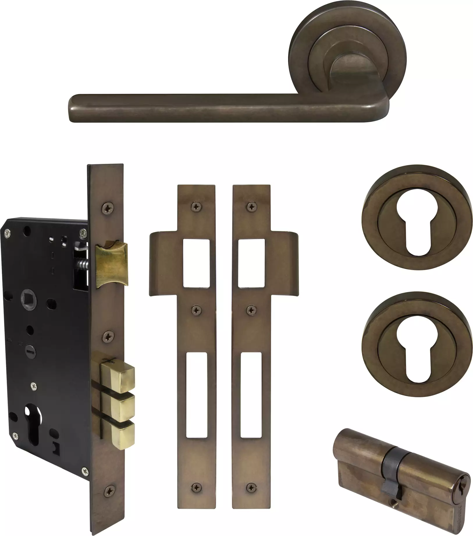 Chalet Round Rose Entrance Set - E85 - Key/Key - AB