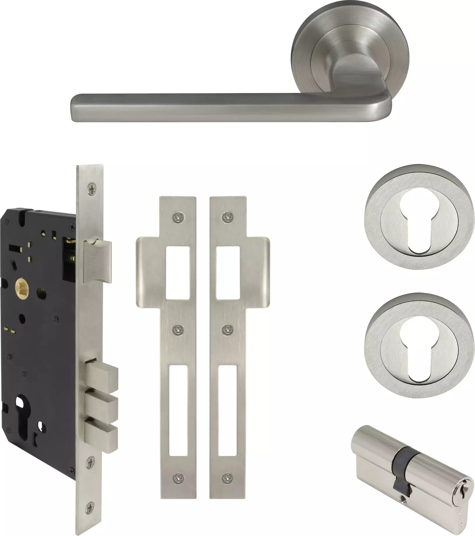 Chalet Round Rose Entrance Set - E85 - Key/Key - BN