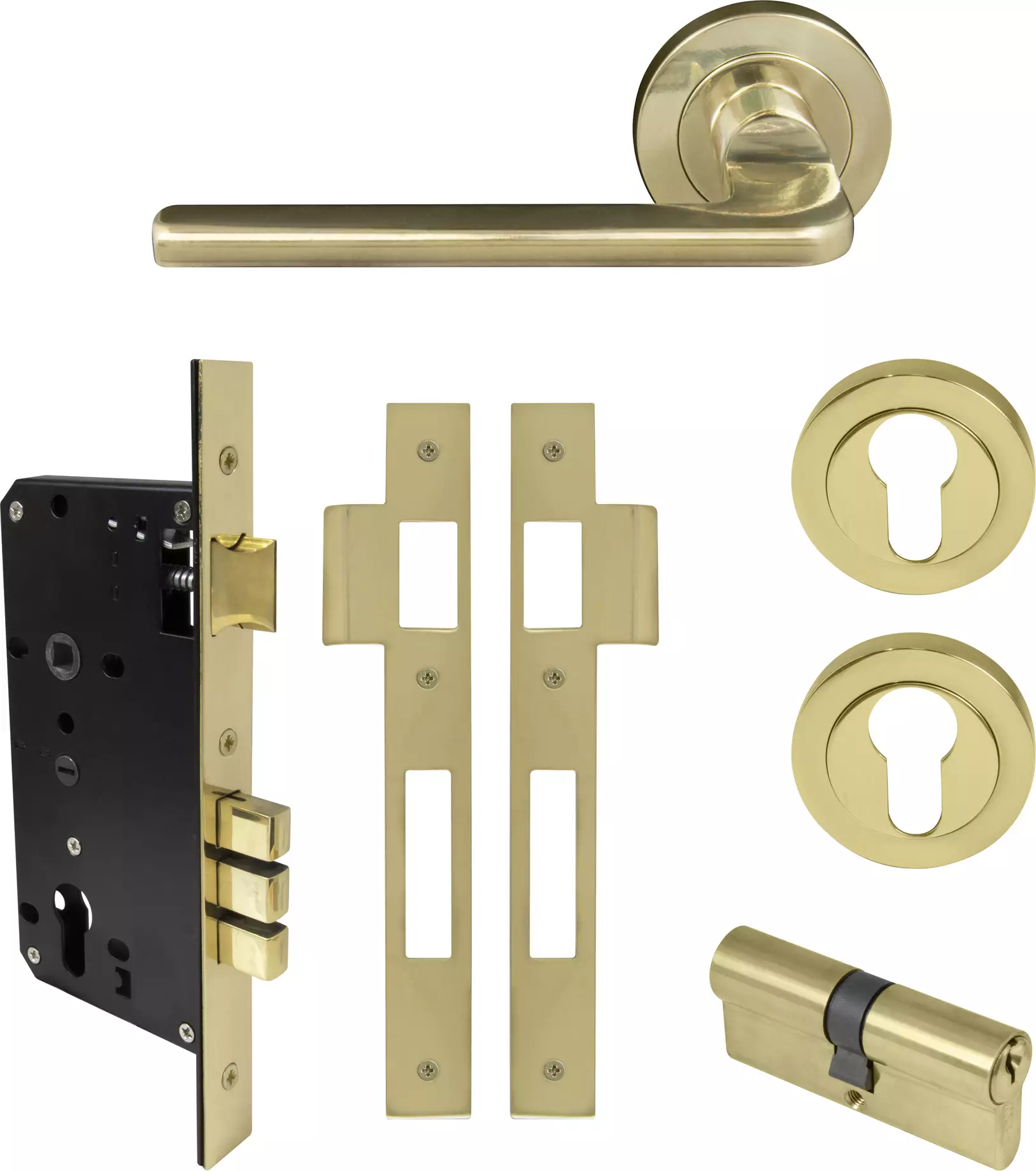 Chalet Round Rose Entrance Set - E85 - Key/Key - PB