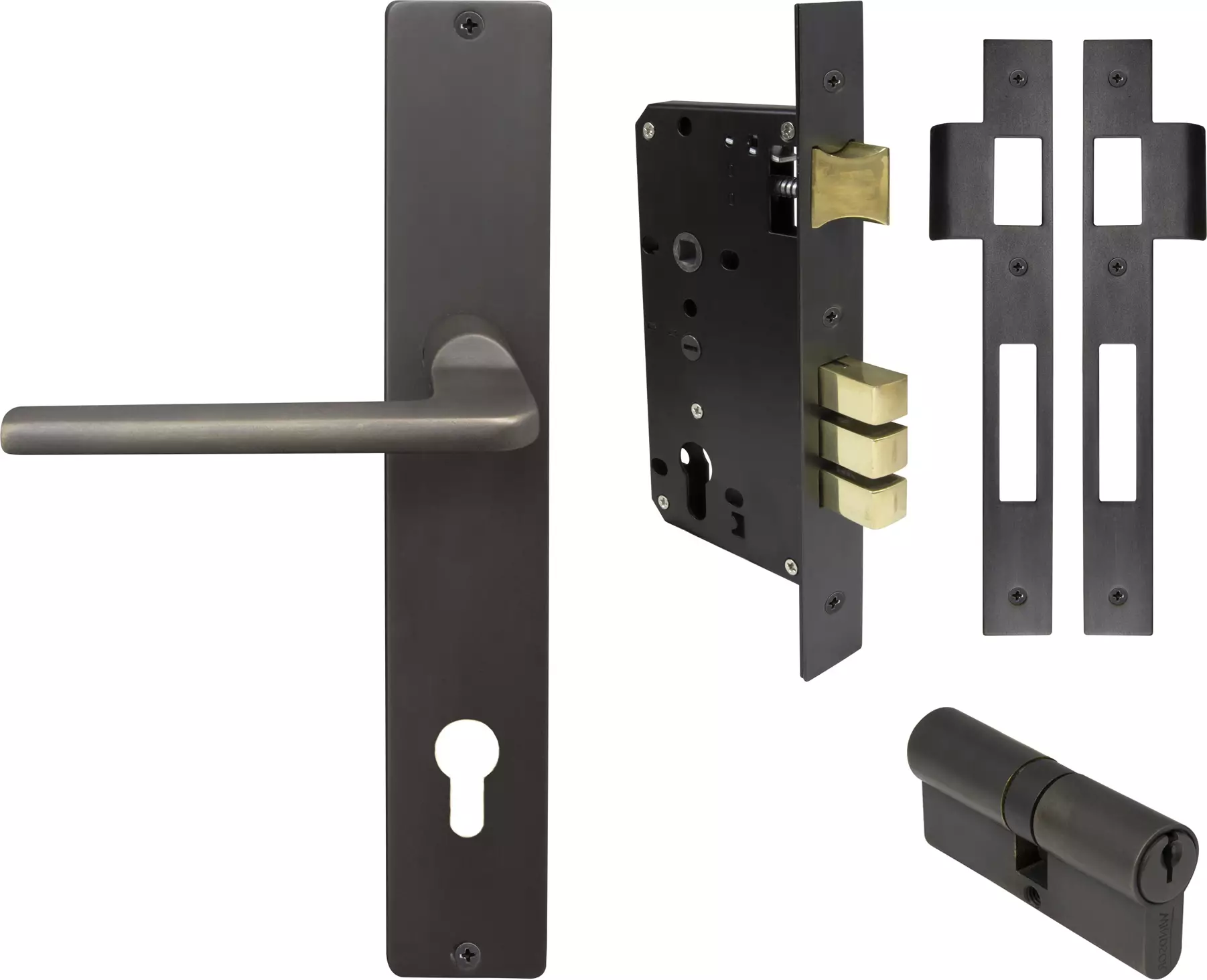 Chalet Square Longplate Entrance Set E85 - Key/Key - DRB