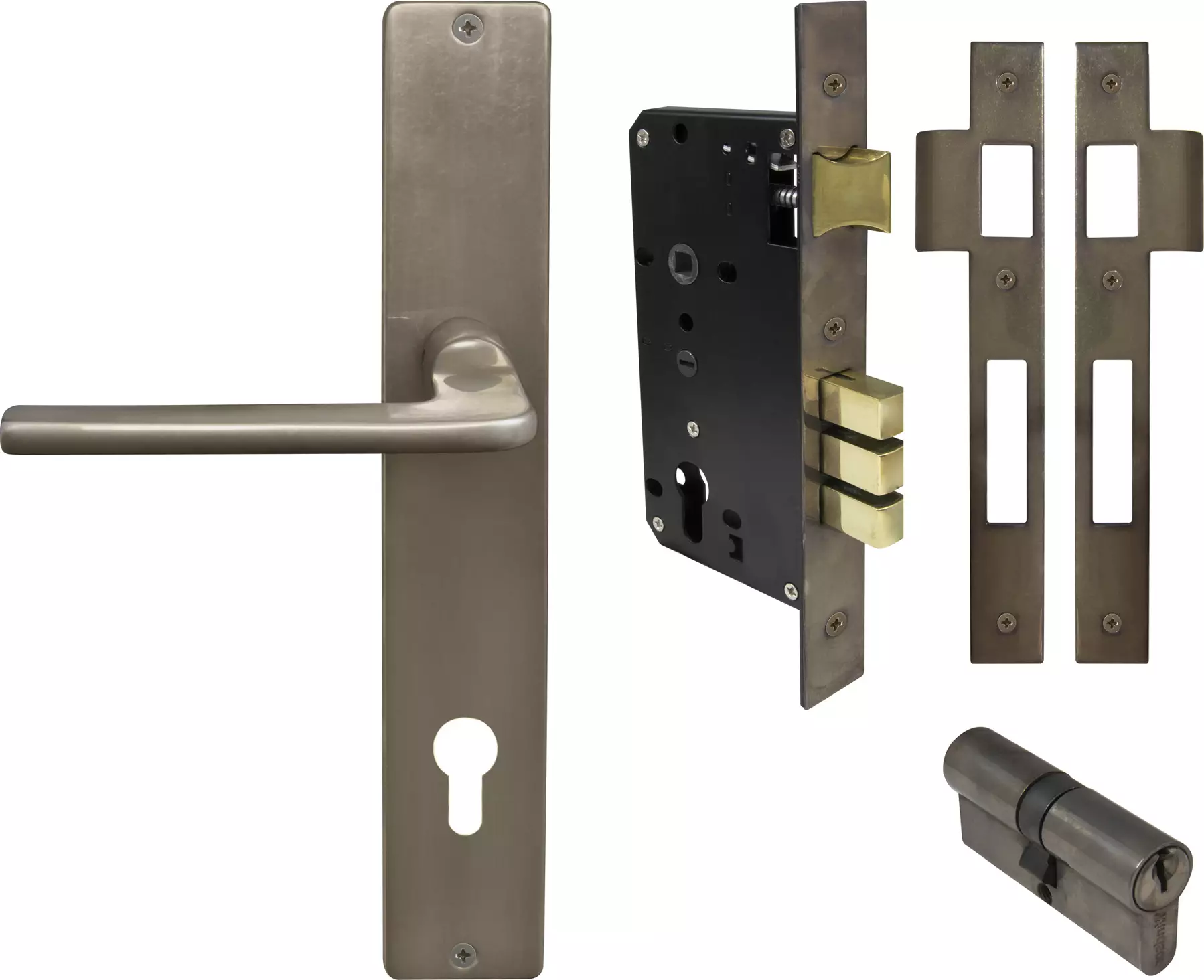 Chalet Square Longplate Entrance Set E85 - Key/Key - NB